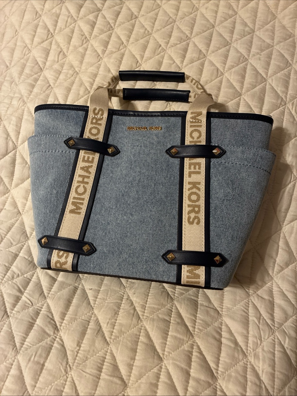 Michael kors ladies Maeve small denim tote purse